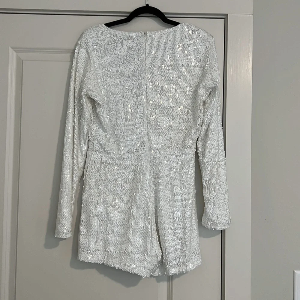 White Sequin Romper - Picture 6 of 6